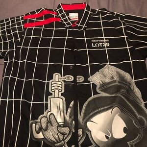 LOT29 black & red collared shirt